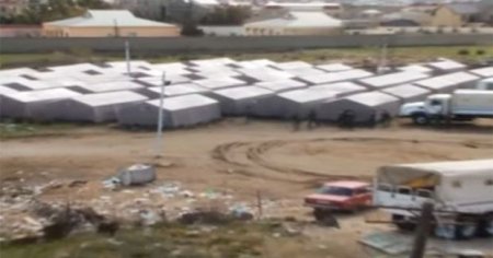 Bakıda bina uçur: Sakinlər üçün həyətdə çadırlar quruldu