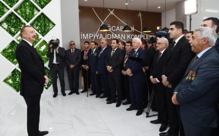 İlham Əliyev Ağcabədi Olimpiya İdman Kompleksinin açılışını edib