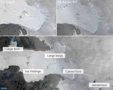 Qrenlandiyadan böyük bir buz parçası ayrılıb