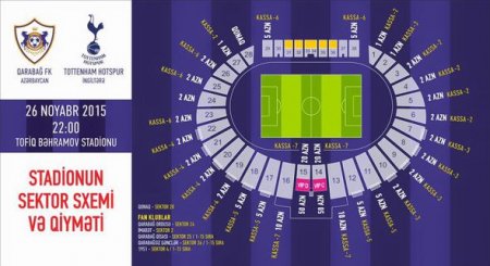 “Qarabağ” - “Tottenhem” oyununa biletlərin qiyməti açıqlandı