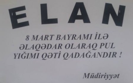 “8 Mart”la bağlı məktəblərdə qadağa