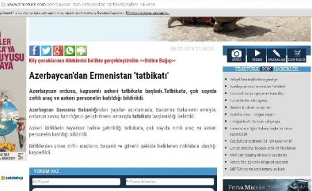 Türk mediası İrəvanı qorxudan təlimdən yazdı