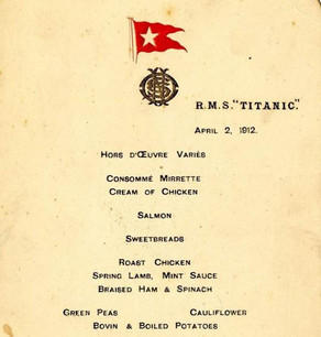 "Titanik"də ilk naharın menyusu 140 min dollara satılıb